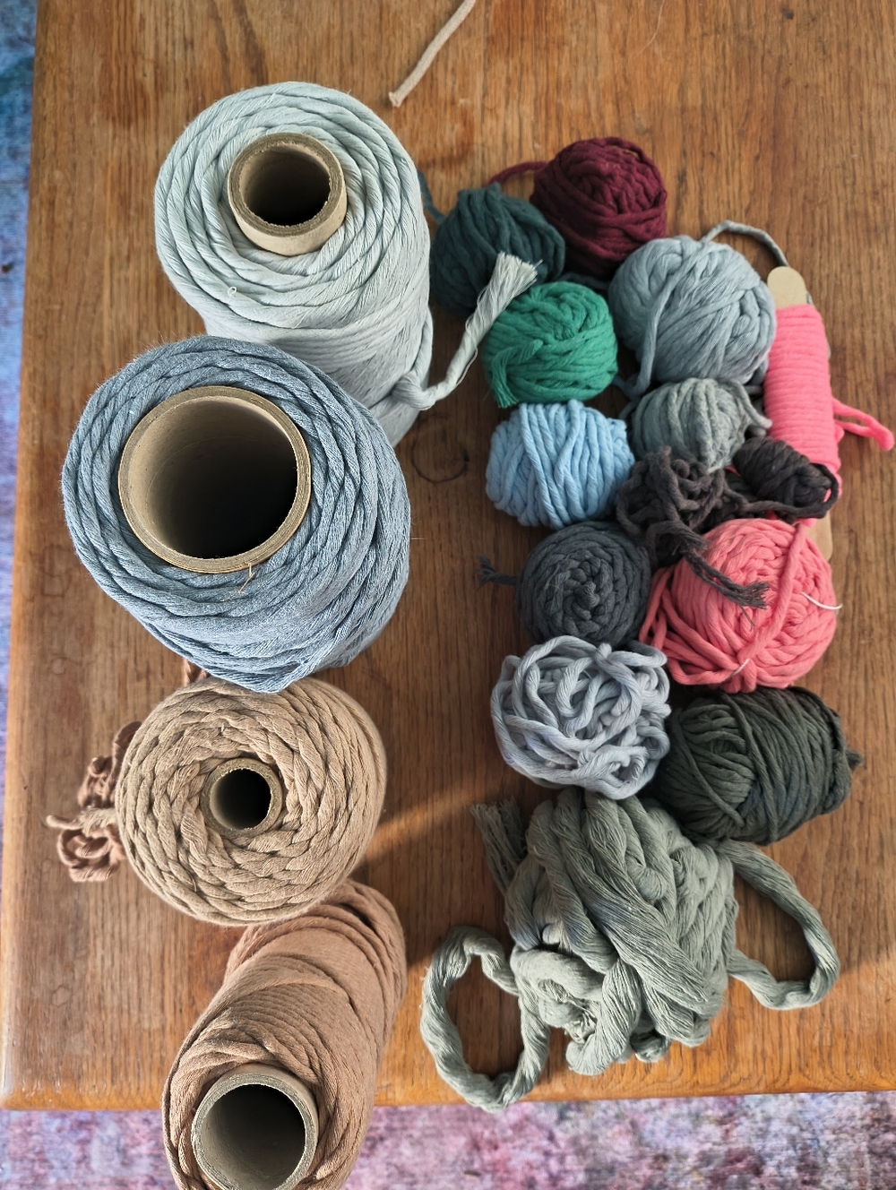 Mixed Macramé Cord Bundle in Neutrals and Brights - Picture 2 of 2